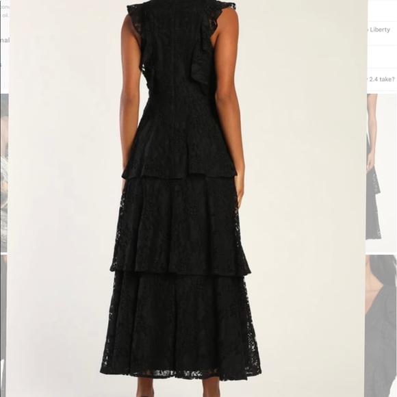 Molinetto Black Lace Ruffled Tiered Sleeveless Maxi Dress - Picture 3 of 4